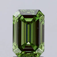 Minimalist Of 1.57 CT Emerald Shape Fancy Vivid Green Color VS2 Clarity Moissanite Diamond For Still Flame