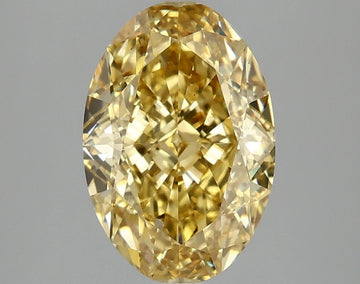 Bright Of 3.02 CT Oval Shape Fancy Vivid Yellow Color VS2 Clarity Lab Grown Diamond For Clear Path