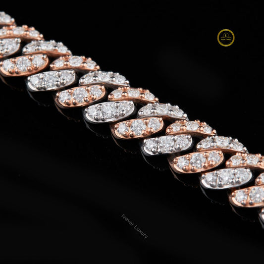 Cuban Link Chain Necklace Covered in Full Pave Set Round Lab Diamonds - view 2