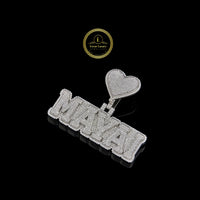 Custom Name Pendant with Moissanite Heart Charm