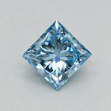 Trendy 0.33 CT Princess Shape Fancy Vivid  Blue Color VVS2 Clarity Lab Grown Diamond For After Her