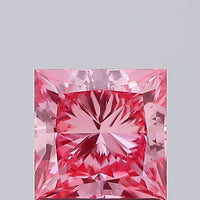Elegant 1.05 CT Princess Shape Fancy Vivid Pink Color VVS2 Clarity Moissanite Diamond For Custom Ring