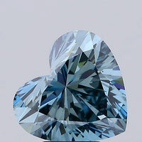 Dazzling Of 3.71 CT Heart Shape Fancy Vivid Greenish Blue Color VS2 Clarity Moissanite Diamond For Bare Light