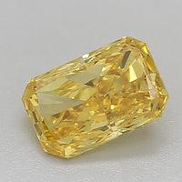 Bright 0.95 CT Radiant Shape Fancy Vivid Yellow Color VS2 Clarity Moissanite Diamond For Slow Fade