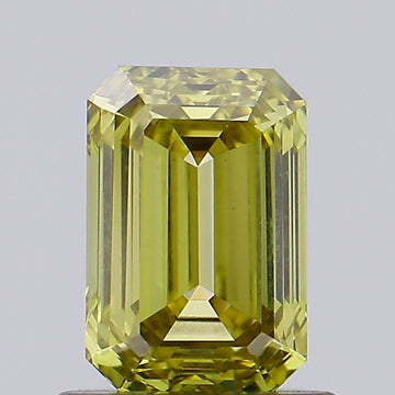 Bright VVS2 Clarity 1.01 CT Emerald Shape Fancy Grayish Yellow Color Moissanite Diamond For Custom Ring