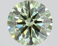 Premium 2.03 CT Round Shape Fancy Vivid Greenish Green Color VS1 Clarity Moissanite Diamond For Surprise Ring