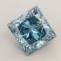 Premium Princess Shape Fancy Vivid Blue Color 1.18 CT SI1 Clarity Moissanite Diamond For Gift Ring