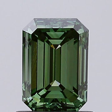 Luxury Emerald Shape Fancy Vivid Green Color 1.02 CT VS1 Clarity Moissanite Diamond For Surprise Ring