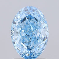 Shiny 1.03 CT Oval Shape Fancy Vivid Blue Color VVS2 Clarity Moissanite Diamond For Wedding Ring