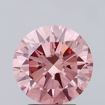 Dazzling 2.81 CT Round Shape Fancy Vivid Pink Color VVS2 Clarity Moissanite Diamond For Wedding Ring