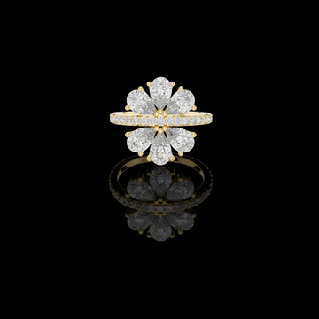 2.50 CT Graceful Round Brilliant Cut Three Stone Moissanite Diamond Ring with Pave Set Diamond Band