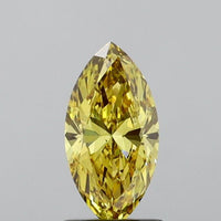 Excellent Marquise Shape Fancy Intense Yellow Color 1.08 CT VS1 Clarity Lab grown Diamond For Cocktail Ring