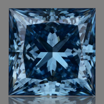 Dazzling Fancy Vivid Blue Color SI1 Clarity 1.92 CT Princess Shape Moissanite Diamond For her Ring