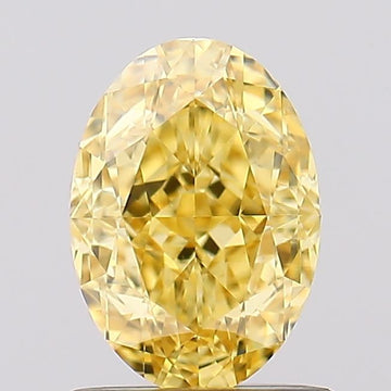 Trendy Oval Shape 1.24 CT Fancy Intense Yellow Color VVS2 Clarity Moissanite Diamond For Anniversary Ring