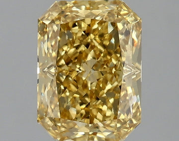Special 2.03 CT Radiant Shape Fancy Vivid Yellow Color VS1 Clarity Lab Grown Diamond For This Still