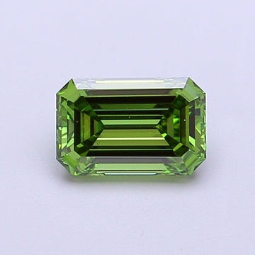 Premium 1.03 CT Emerald Shape Fancy Vivid Green Color VS1 Clarity Moissanite Diamond For Anniversary Ring