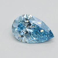 Stylish 0.91 CT Pear Shape Fancy Vivid Blue Color VS2 Clarity Lab Grown Diamond For Full Grace