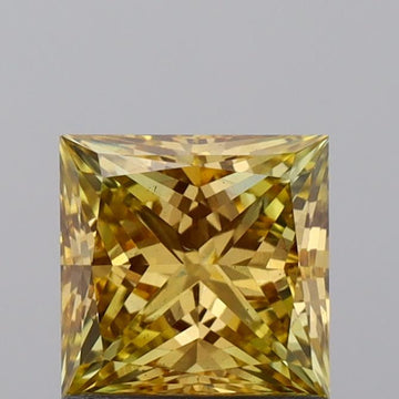 Fine VS2 Clarity 1.11 CT Princess Shape Fancy Brownish Yellow Color Moissanite Diamond For Surprise Ring