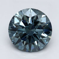 Timeless 3.16 CT Round Shape Fancy Vivid Blue Color VS1 Clarity Moissanite Diamond For Birthday Ring
