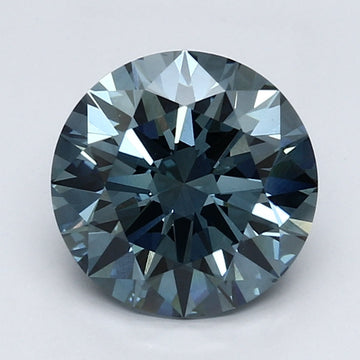 Timeless 3.16 CT Round Shape Fancy Vivid Blue Color VS1 Clarity Moissanite Diamond For Birthday Ring