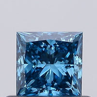 Latest 0.46 CT Princess Shape Fancy Vivid Blue Color VVS2 Clarity Lab Grown Diamond For One Touch