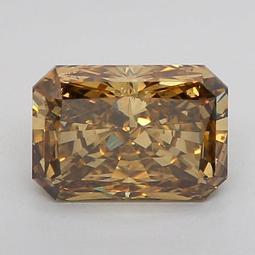 Perfect Fancy Intense Brown Yellow Color 1.51 CT Radiant Shape VS2 Clarity Lab grown Diamond For Custom Ring
