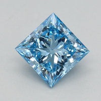 Bright 0.49 CT Princess Shape Fancy Vivid Blue Color VVS2 Clarity Lab Grown Diamond For Nowhere Else