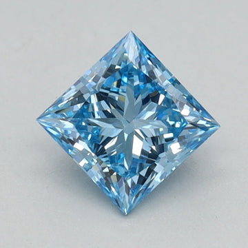 Bright 0.49 CT Princess Shape Fancy Vivid Blue Color VVS2 Clarity Lab Grown Diamond For Nowhere Else