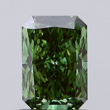 Shiny Fancy Vivid Green Color VVS2 Clarity 1.02 CT Radiant Shape Moissanite Diamond For Cocktail Ring