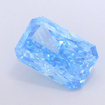 Her 2.04 CT Radiant Shape Fancy Vivid Blue Color VS1 Clarity Lab Grown Diamond For The Glow