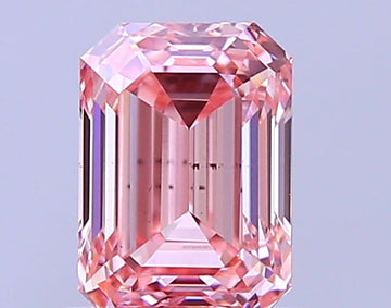 Dazzling VS2 Clarity Fancy Intense Pink Color 1.01 CT Emerald Shape Moissanite Diamond For Birthday Ring