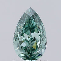 Unique 0.91 CT Pear Shape Fancy Vivid Green Color VS2 Clarity Lab Grown Diamond For Soft Turns