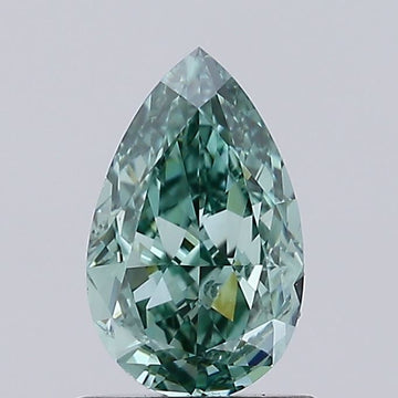 Unique 0.91 CT Pear Shape Fancy Vivid Green Color VS2 Clarity Lab Grown Diamond For Soft Turns