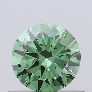 Sustainable choice 0.35 CT Round Shape Fancy Vivid Green Color VVS2 Clarity Lab Grown Diamond For Same Sky