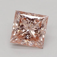 Classic 0.50 CT Princess Shape Fancy Intense Brownish Pink Color VVS2 Clarity Lab Grown Diamond For Plain Gold