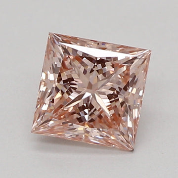 Classic 0.50 CT Princess Shape Fancy Intense Brownish Pink Color VVS2 Clarity Lab Grown Diamond For Plain Gold