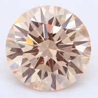 Ultimate 2.19 CT Round Shape Fancy Light Orange Color VS2 Clarity Moissanite Diamond For Propose Ring