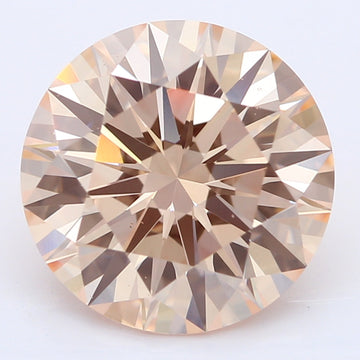 Ultimate 2.19 CT Round Shape Fancy Light Orange Color VS2 Clarity Moissanite Diamond For Propose Ring
