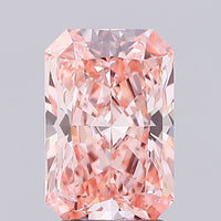 Cocktail 2.10 CT Radiant Shape Fancy Intense Orangy Pink Color VS1 Clarity Lab Grown Diamond For One Touch