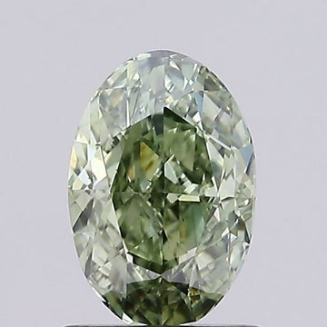 Classic Oval Shape Fancy Intense Grayish Green Color 1.00 CT VS1 Clarity Moissanite Diamond For Cocktail Ring