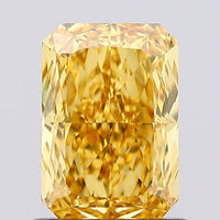 Stylish VS1 Clarity 1.00 CT Radiant Shape Fancy Vivid Yellow Color Moissanite Diamond For Gift Ring