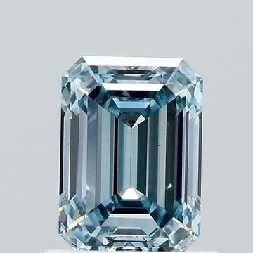 Shiny 1.02 CT Emerald Shape Fancy Intense Blue Color VS2 Clarity Moissanite Diamond For Wedding Ring