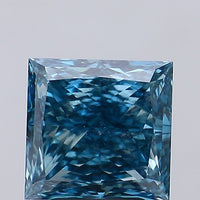 Ultimate Fancy Vivid Blue Color VS2 Clarity 2.49 CT Princess Shape Moissanite Diamond For Birthday Ring
