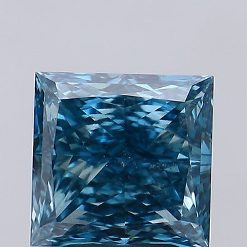 Ultimate Fancy Vivid Blue Color VS2 Clarity 2.49 CT Princess Shape Moissanite Diamond For Birthday Ring