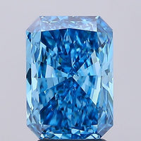 Cocktail 3.01 CT Radiant Shape Fancy Vivid Blue Color VS2 Clarity Lab Grown Diamond For One Touch