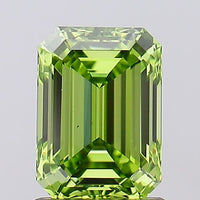 Trendy Emerald Shape Fancy Vivid Green Color 1.12 CT VS1 Clarity Moissanite Diamond For Anniversary Ring
