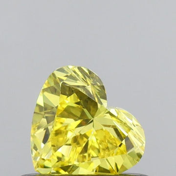 Stunning Fancy Vivid Yellow Color VS2 Clarity 0.40 CT Heart Shape Moissanite Diamond For Custom Ring