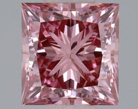 Premium 0.51 CT Princess Shape Fancy Intense Brownish Pink Color VVS2 Clarity Lab Grown Diamond For Same Sky