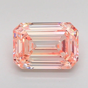 Unique Fancy Vivid Pink Color VS2 Clarity 1.53 CT Emerald Shape Moissanite Diamond For Birthday Ring