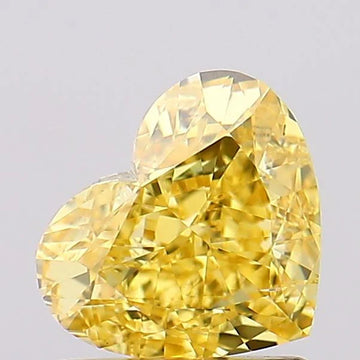 Stylish Of 1.14 CT Heart Shape Fancy Vivid Yellow Color VS2 Clarity Moissanite Diamond For Hidden Glow